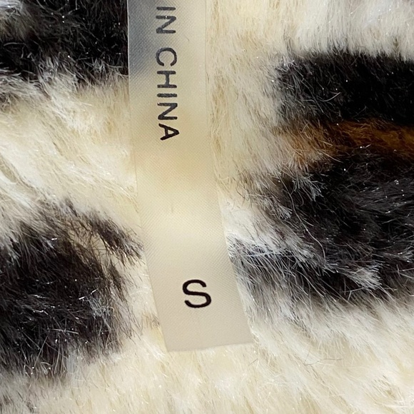 DOLCE CABO Leopard Print Brown Faux Fur Mobwife Waterfall Open Jacket S EUC - Picture 14 of 16